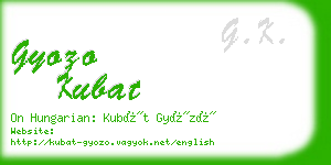 gyozo kubat business card